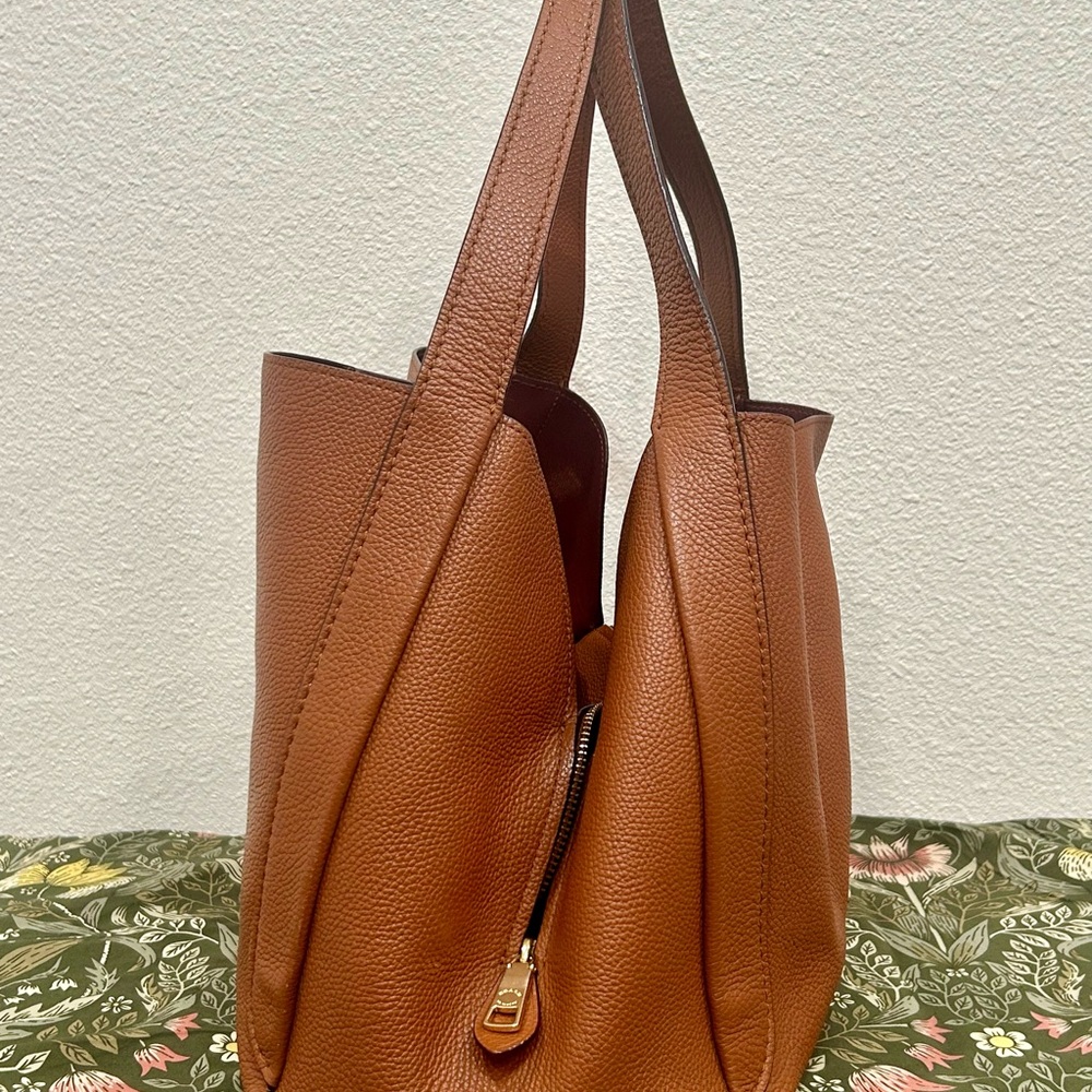 Coach Hadley Hobo Brown Leather Tote Bag - Picture 2 of 10